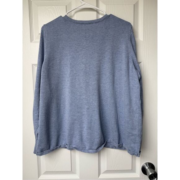 Bob Mackie Cardigan XL Women's Blue White Pearl Art Angel Easter Jewel - Picture 4 of 4